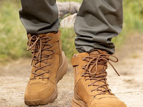 NORTIV 8 Men's Military Tactical Boot Lightweight Comfortable Boots for Work All Day Side Zipper Motorcycle Combat Hiking Boots 8 Inches