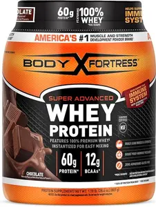 Body Fortress 100% Whey Premium Protein Powder Chocolate 1.78lbs for Healthcare & Fitness Easy to Mix Nutritional Drink
