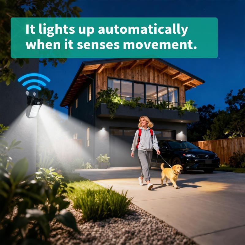 Outdoor Solar Clip Lights, USB & Solar Powered Clip-On Lamp with Motion Sensor, 3 Modes, Waterproof — Perfect for Yards, Garages, Porches, Patios, Gardens, Pools & Barns