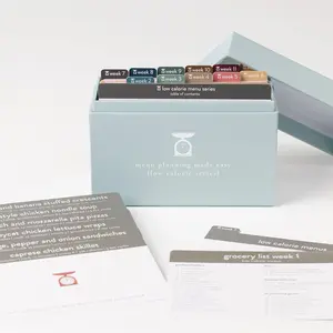 PPP Meal Planner with 72 Recipe Cards (Low Calorie Menu) - Weekly Menu Planner | Sturdy Recipe Box | 12  Grocery Shopping Lists | 5 Blank Recipe Cards | Recipe Card Protector | Recipe Ideas