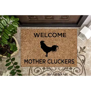 Doormat Welcome Mother Cluckers Welcome Mat Cute Doormat Funny Door Mat Outdoor Mat Rooster Cock Chicken Farmhouse Dad