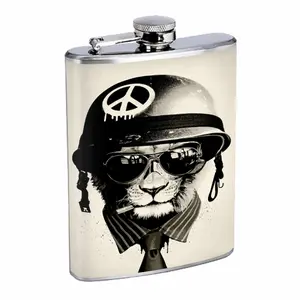 Peace Army Cat Cool Sunglasses 8oz Stainless Steel Flask