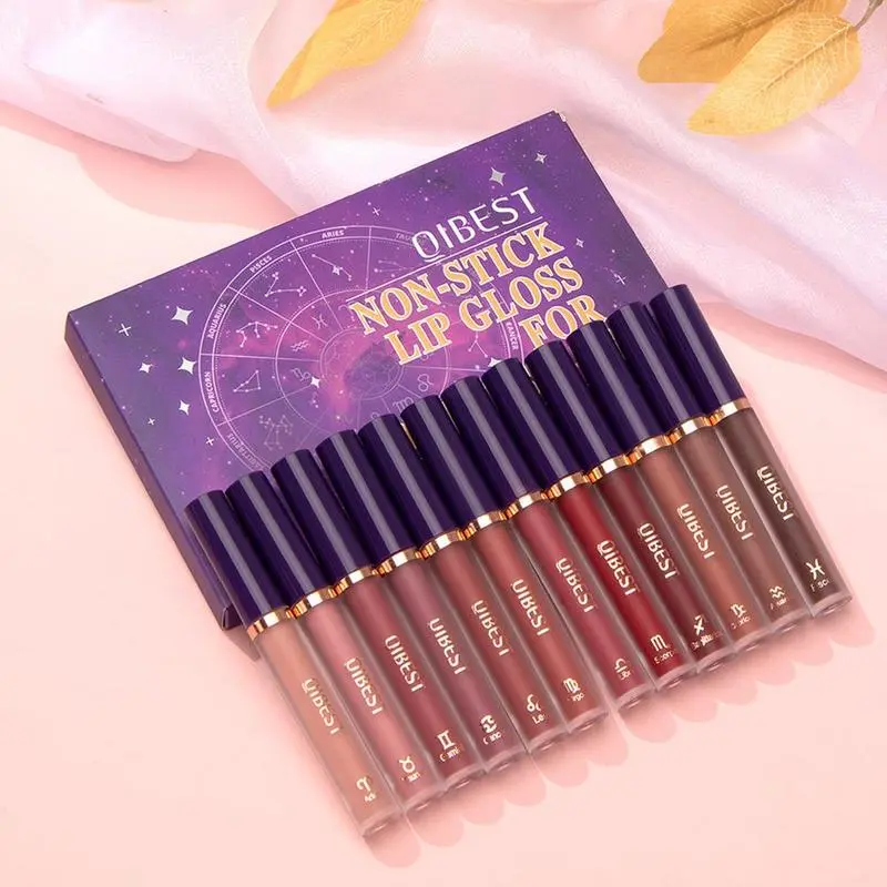 12-piece matte lipstick set, liquid lipstick set, essential for makeup, perfect gift for women, Cosmetic, Lipgloss