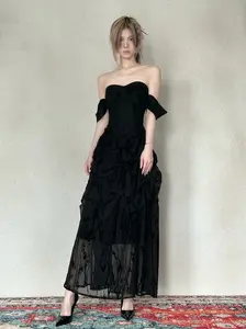 CROWCREW Nightfall Gathered Slim-Fit Dress