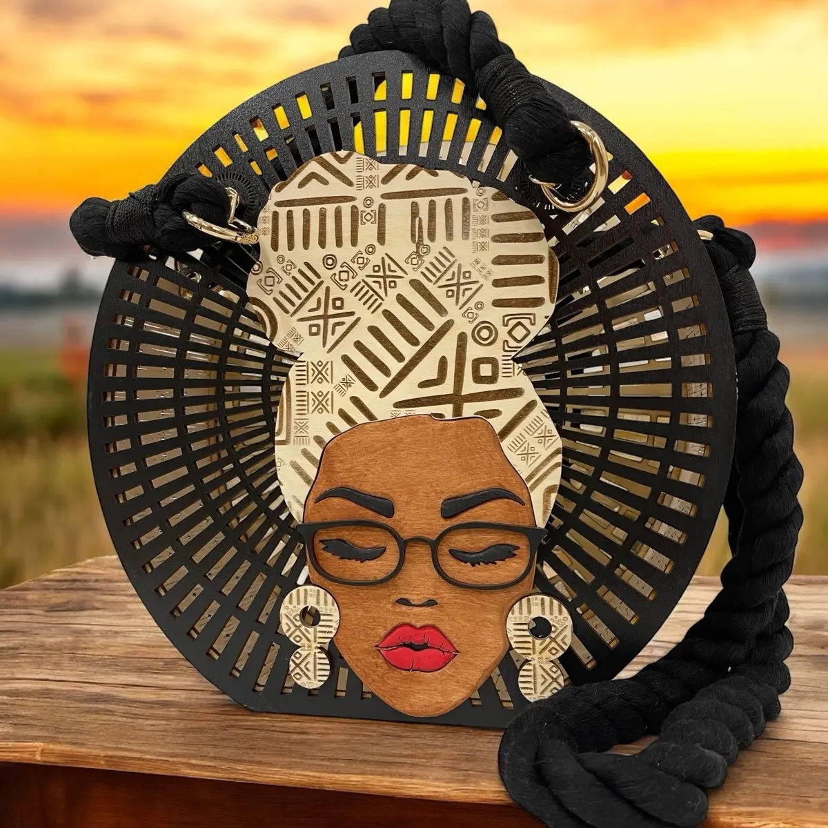 Imani Handbag | Afrocentric Artisan Handmade Wood Handbag