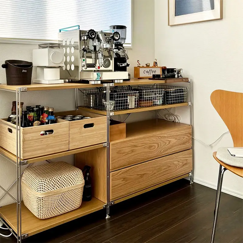 Japanese-style Multi-Functional Storage Cabinet - Sideboard/Sofa Side Cabinet for Living Room, Floor-Standing Oven/Microwave Rack with Drawers