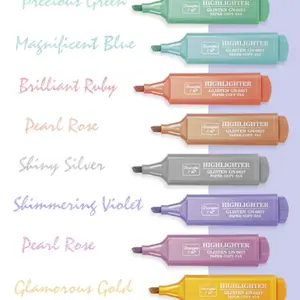 High-Profile Flash Highlighter Pen, 8 Colors Available, Slanted Tip, Perfect for Bullet Journaling, Fluorescent Marker Pens