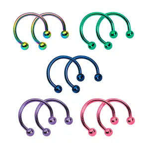 Surgical Steel Horseshoe Circular Barbell Ring 16 Gauge 8 MM - 10 Pack