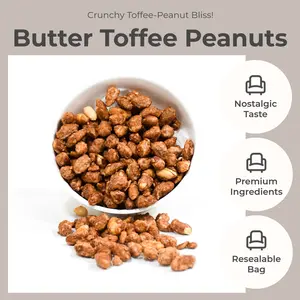 EverSnax Old Fashioned Butter Toffee Peanut – Sweet & Crunchy Snack, 1 lb Bag, Gourmet Toffee-Coated Roasted Peanuts