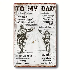 1 count, My Dad My Hero I Just Want You To Know That You Appreciate, Vintage Metal Aluminum Sign (11.8''x7.87 ''/30cm*20cm), Wall Decor, Home Decor, Room Decor, Farmhouse Decor, Porch Decor, Outdoor Decor