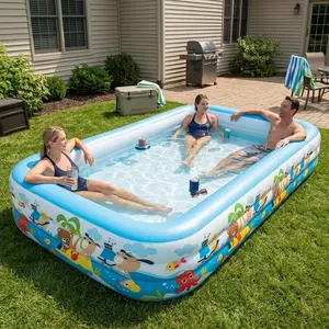 147inD9145507730Portable inflatable swimming pool for home and outdoor use, upgraded with thickened PVC material, extra-large summer water park, suitable for home, backyard, and balcony.