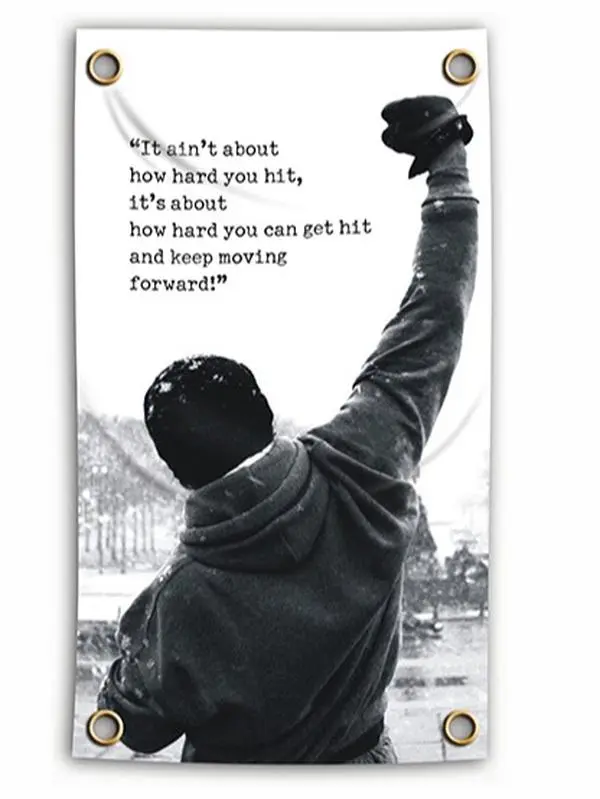 Boxing Home Gym Fight Club Motivational Workout Bodybuilding Banner Flag 3x5 Feet for Fitness Enthusiasts - Decor