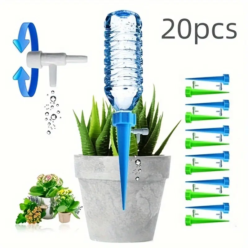Automatic Flower Watering System - Precise Drip Irrigation for Potted Plants, Adjustable Valves for Succulents & Flowers, Weather-Resistant Garden Tools, Indoor & Outdoor Watering Solution