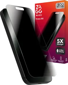 ZAGG Glass Elite Privacy 360 Screen Protector for iPhone 16 Pro