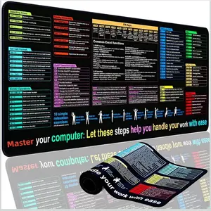 Excel Cheat Sheet Desk Pad Mat 11.8x31.5in XL Excel Formulas Shotcuts Mouse Pad Cheat Sheet Excel Function Modules Waterproof Computer Accessories