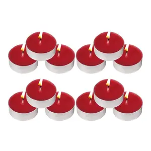 Tea Lights Candles - 12 Pack Red Tealights Candle Scented Cherry Blossoms Small Candle for Home, Holiday, Wedding & Party,Dinner Table, Halloween Christmas and Holiday (Red Cherry Blossoms)