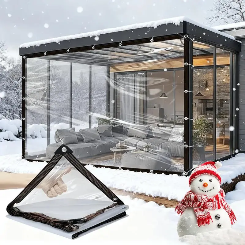Snow Proof Blanket - 2-Pack 7x10 ft Plastic Sheet with 2 Covers, Waterproof Sandproof Mat for Snowy Days Camping, Ideal Christmas Gift, Home Supplies Rain Cloth, Farmhouse Decor, Cover Rain Cloths, Two Covers