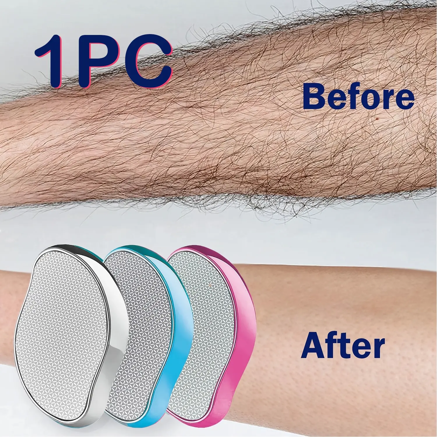 Reusable Waterproof Hair Removal Tool for Men and Women, Available in, Blue, Suitable for Back, Arms, Legs, Hair Remover