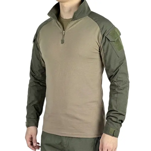 Back view of the camouflage stand collar top