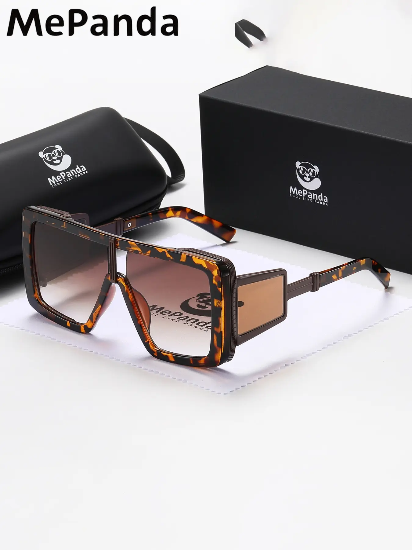 1 Pair Mepanda Unisex Square Full Frame Sunglasses, Fashion Trendy Sunglasses, Oversize Design Oversized, UV400, Trendy Casual Sunglasses