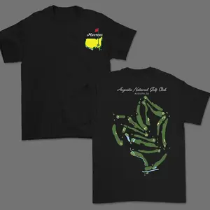 Masters Golf Course Map T-Shirt, Augusta National Graphic Tee for Golf Enthusiasts, 100% Cotton, Classic Fit, Augusta GA Design, Perfect for The Masters Tournament Fans & Golf Lovers, Casual Daily Wear, Comfortable & Stylish, Ideal Gift for Golfers, Durab