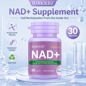 BJBKKBZ NAD+ Supplement with Nicotinamide Riboside, Hydrolyzed Collagen & Gotu Kola, Cellular Energy & Healthy Aging Support, 30 Capsules