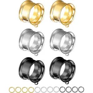 3 Pairs DIY Gauges for Ears 0G Stainless Steel Ear Tunnels Gauges and Plugs for Ears Hypoallergenic Ear Stretcher Expander Jewelry for Women Men