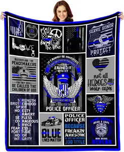 Police Officer Gifts Blanket Gifts for Policeman Birthday Gifts for Policeman Gift Ideas for Police Officer Dad Son Husband Boyfriend Soft Comfortable Flannel Throw Blankets