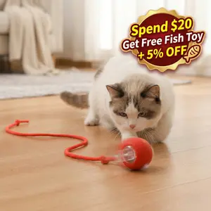 Interactive Cat Toy Ball, Automatic Rolling Pet Toy with Tail, Smart Obstacle Avoidance Cat Toy, Rechargeable Kitten & Small Dog Toy, Keeps Cats Busy, Indoor Self Play, Bite Resistant Silicone, Quiet and Easy to Clean