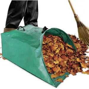 53 Gallon Leaf Collector, Large Yard Dustpan &  Leaf Bag, Foldable Leaves Pick Up Tools Lea-f Loader, Heavy-Duty Lawn Sweeper for Leaves, Trash & Yard (COLOR:Green)