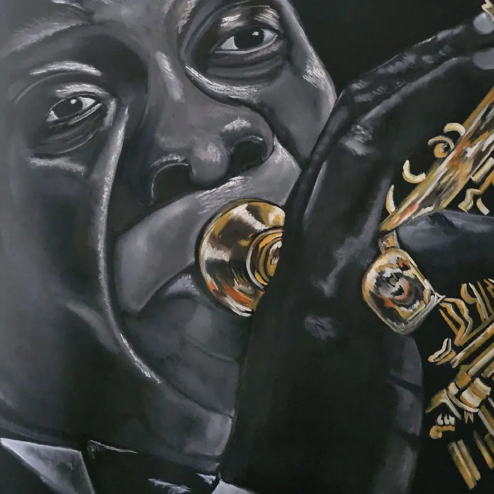 30x40 oil painting of Louie Armstrong