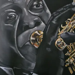 30x40 oil painting of Louie Armstrong