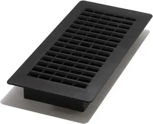 Decor Grates PL410-BLK Floor Register, 4x10, Black Plastic
