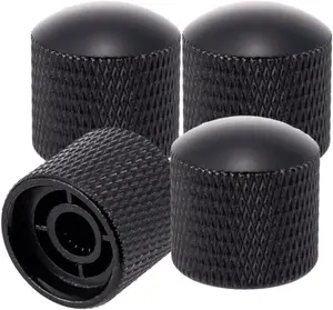 4 count Black Metal Guitar Control Knob Volume Tone Control Dome Knobs Guitar Bass Parts