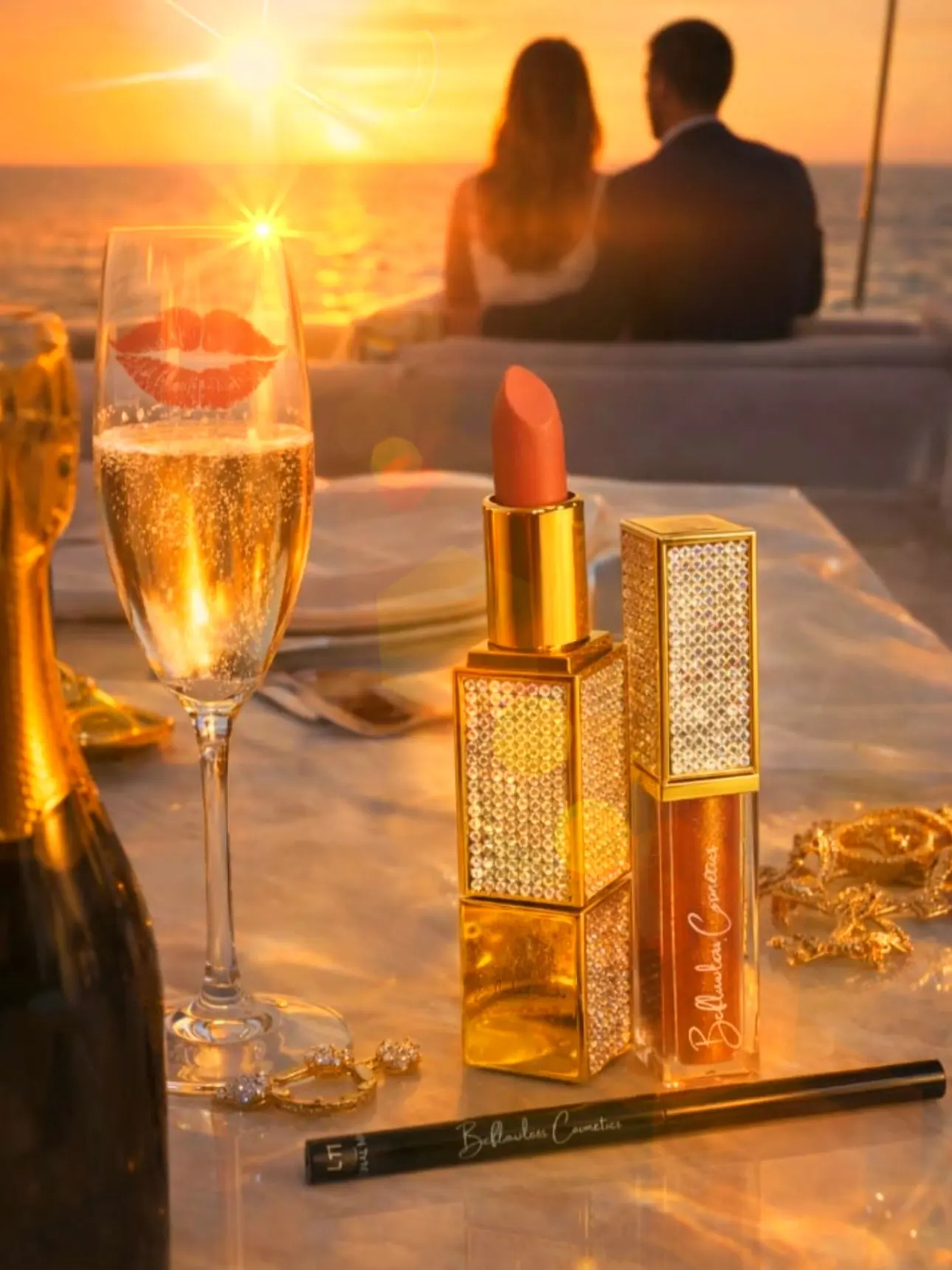 Champagne 3 in 1 Lipstick set