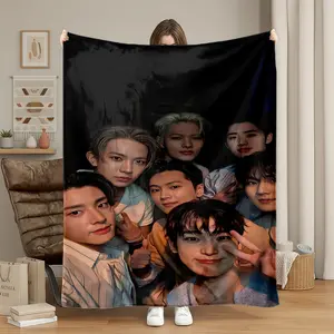 1pc Nct Dream Selfie Detail Flannel Blanket, Soft Warm Throw for Sofa, Office Bed, Camping, Travel, All Seasons Multi-Purpose Gift
