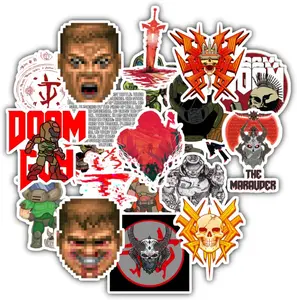 20 Pcs Stickers Packs Dooms Colorful to Aesthetic Slayers Vinyl Mark Decal of The Sticker Waterproof for Water Bottle Laptop Computer Phone Luggage Car Skateboard Bumper