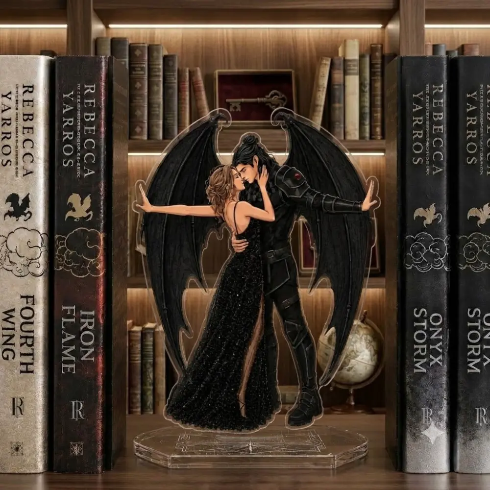 Acrylic Archeron Winged Pair Couple Figure Bookend Standee - ACOTAR Night Court Shelf Decor, Romantic Accessories, Festive & Home Decor Gift for Fantasy Readers