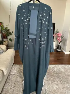 Starrry Elegance Abaya - Comfortable Fabric Material, Long Sleeves, Ideal for Daily Wear, Versatile Design, Lightweight and Durable