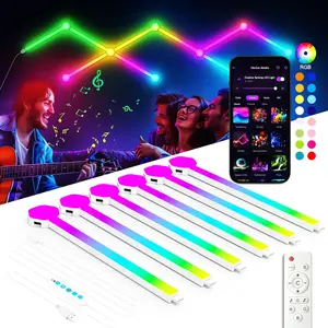 6-Pack RGB LED Strip Lights Constellation Light, DIY Ambient Lighting, Remote & APP Controlled, Adjustable Game Room Live Room Wall Decor Light