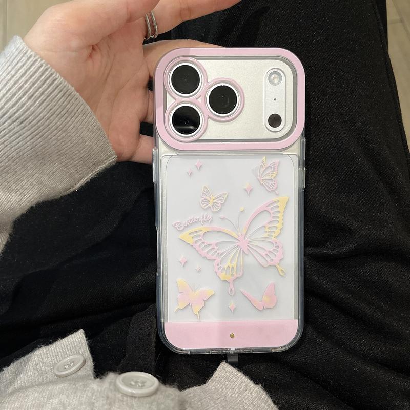 LED Large Butterfly Phone Case, Compatible with iPhone 11/12/13/14/15/16/17 Pro/Pro Max/Plus, Stylish Protective Cover, Unique Design for Daily Use, Protective Casing