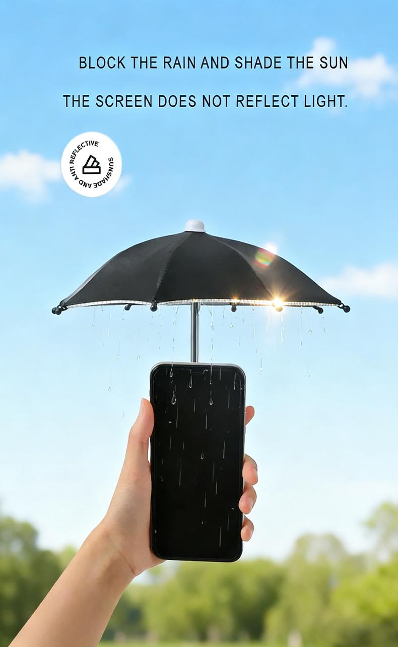 【S1】Phone Umbrella Portable Easy Use with Pig Stand