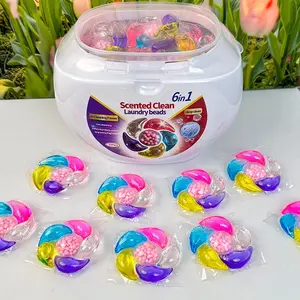 Scented Clean 6 in 1 Laundry Detergent Pods, Deep Clean Laundry Pacs with Scent Beads, Fast Dissolving, Softens and Protects Clothes, Long Lasting Fragrance, 50 Count
