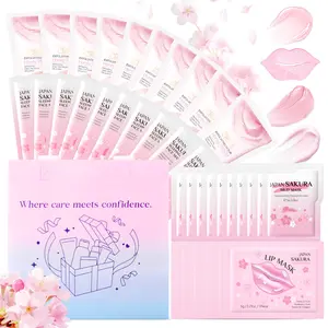20PCS Sakura Skincare Set – Face, Lip & Mud Masks + Scrub | Spa & Sleepover Kit for Teens