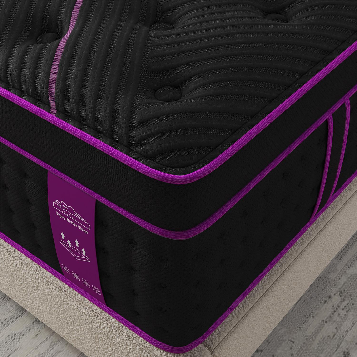 12"14" Gel Memory Foam Hybrid Pocket Spring Twin Full Queen King Mattress In A Box, Euro Top Mattresses Medium Firm For Motion Isolation, Edge Support