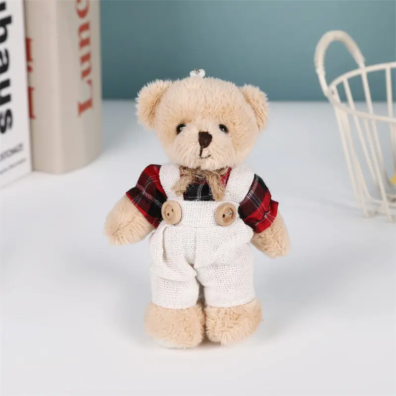 A variety of linen couples teddy bear plush toy pendant linen clothes bear bag keychain pendant doll A variety of linen couples teddy bear plush toy pendant linen clothes bear bag keychain pendant doll