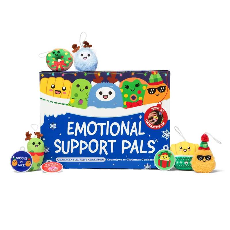 Emotional Support Advent Calendar by Relatable – Includes Mini Plush Toys and Ornaments, Fun Holiday Gift and Stocking Stuffer for Loved Ones of All Ages, 24 Surprises in Countdown Calendar