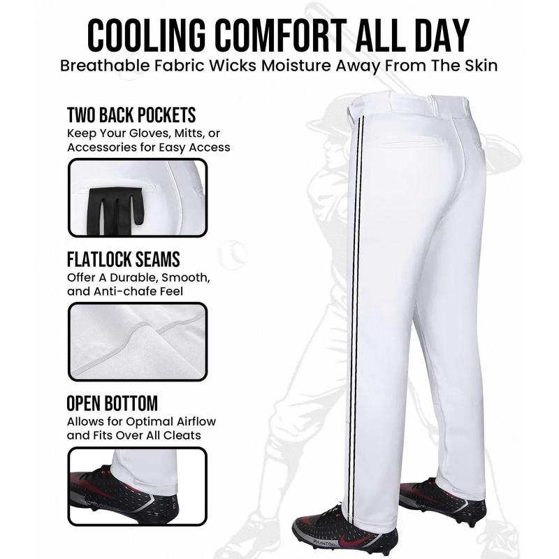 Exxact Sports Proline Full Length Youth Baseball Pants with Stripes (White)