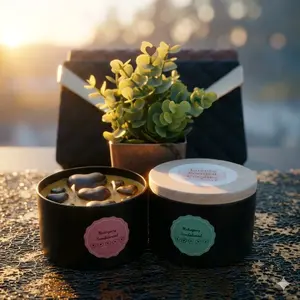 Mahogany Sandalwood Luxury Scented Candles - Refreshing Aroma for Relaxing Atmosphere & Aromatic Appeal - Decor, Perfume, Ornaments, Decoration