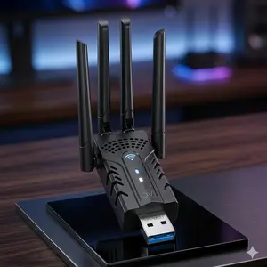 USB WiFi Adapter for PC, 1800Mbps Speed, Long Range, WiFi 6, Dual Band, 4 Antennas